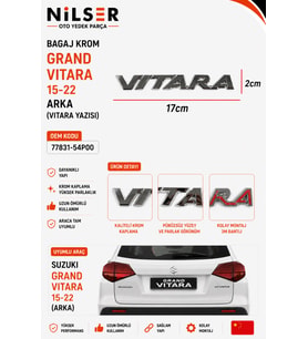 Suzuki Grand Vitara Arka Yazı ( Vitara ) 2015-2022