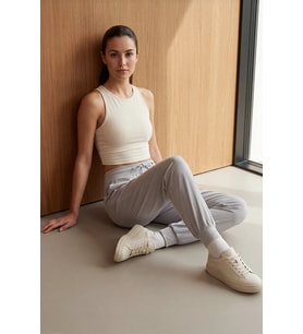 Tommy Life Standart Kalıp Cepli Kadın Yoga Pantolon Taş 94677