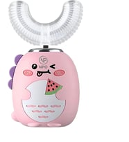 208 Şarjlı Ultrasonik 3 Modlu U Dizyan Çocuk Diş Fırçası (Pembe)