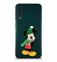 Samsung Galaxy A30S Soft Premier Kapak Mickey Mouse-G Tasarımlı Silikon Kılıf - Yeşil (Şeffaf)