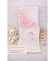 Kız Bebek Battaniyesi Pembe Dansçı Kedi Başlıklı Soft Battaniye Bebek Örtüs