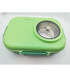 VAGONLİFE  BL70100 ÇELİK YEMEK KABI 900 ML 3 BÖLMELİ LUNCH BOX YEŞİL