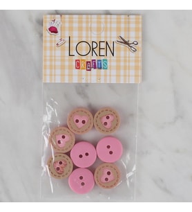 Crafts 8 Li Pembe Düğme - 328