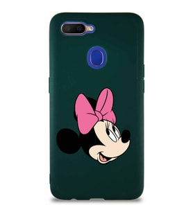 Oppo AX7 Soft Premier Kapak Minnie Mouse-A Tasarımlı Silikon Kılıf - Yeşil (Şeffaf)