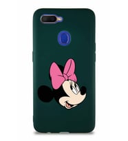 Oppo AX7 Soft Premier Kapak Minnie Mouse-A Tasarımlı Silikon Kılıf - Yeşil (Şeffaf)