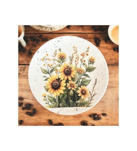 Ayçiçeği, Günebakan, Sun Flower 18 cm Duvar Tabağı, Dekorasyon, Mutfak, Balkon