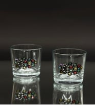 Tavus Kuşu Figürlü Cam Kahve Yanı & Meşrubat Bardağı – 190 ml (2’li Set)
