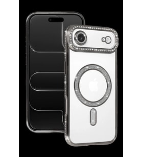 Pilelistore   Apple iPhone 17 Air Joke Simli Magneticsafe Kılıf - Gümüş
