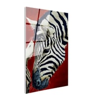Tamperli Gerçek Cam Tablo Doğal Desen Zebra Tablosu Duvar Dekoru