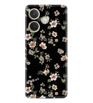 Oppo A5 Pro 5G Kılıf Boutique Baskılı Resimli Siyah Fon Çiçek Pcode -045