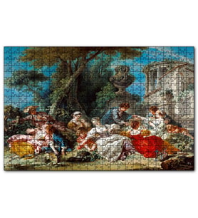 Cakapuzzle Kuş Kafesleri Kadınlar  Çizim 120 Parça Puzzle Yapboz MDF (Ahşap)