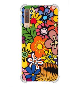 PrintiFy Samsung Galaxy A7 2018 Uyumlu Retro Color 2 Baskılı Şeffaf Köşe Korumalı Antişok Kılıf