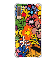 PrintiFy Samsung Galaxy A7 2018 Uyumlu Retro Color 2 Baskılı Şeffaf Köşe Korumalı Antişok Kılıf