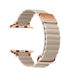 Apple Watch Ultra 49mm Uyumlu Kordon PU Deri Bakla Tasarımlı Mıknatıslı KRD-78 Kayış