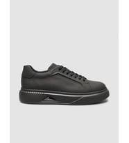 %100 Nubuk Deri Siyah Erkek Sneaker