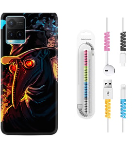 Vivo Y11S Y21S Y20 Y20S Y70 Kılıf Kablo Koruma Spiral Silikon Karga 1616