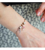 Pndr Charmlı Rose Gold Kaplama Gümüş Bileklik