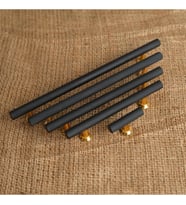Mobilya Dolap Kulpu Mutfak Çekmece Kulbu Rustik Siyah Gold 192 mm (Mat Siyah)