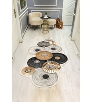 Modern Desenli Lazer Kesim Dijital Baskı Kaymaz Taban Halı H0436