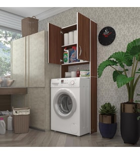Kenzlife çamaşır makinesi dolabı veronika cvz 180*066*20 banyo çift kapaklı arkalıksız