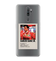 Oppo A5 2020 / A9 2020 Uyumlu Carlos Sainz Desenli Şeffaf Telefon Kılıfı