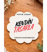 Ahşap Çiçek Formlu Bardak Altlığı 9x9 cm – Kendin Tasarla Kişiye Özel