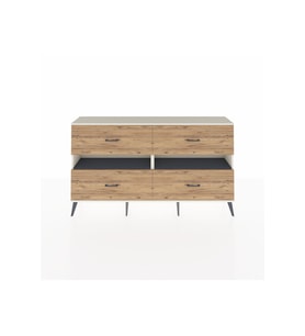 Arges Konsol 2 Raflı 4 Çekmeceli  176x30x99 Aytaşı-Antrasit/Çam