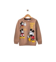 Erkek Çocuk Bisiklet Yaka Karekter Baskılı Sweatshirt (KAHVE)