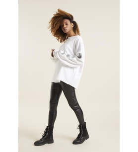 LAME KOL DETAY SWEATSHIRT  (Beyaz)