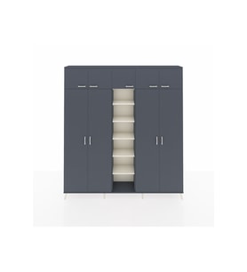 Arges Dolap 18 Raflı 9 Kapaklı 220x30x243 Antrasit-Antrasit/Aytaşı
