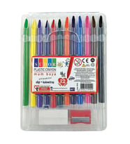 SÜDOR YB10 PLASTİK CRAYON 12Lİ SİLGİ+KALEMTRAŞ / CRAYON BOYA (Turkuaz)