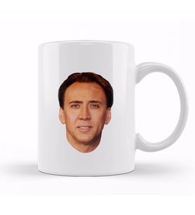 Nicolas Cage's Head Kupa Bardak Porselen