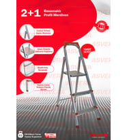 ASVERA 2+1 BASAMAKLI PROFİL MERDİVEN (Gri)