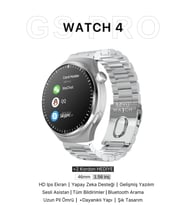 Watch Gs 4 Pro Akıllı Saat Iphone Ve Android Tüm Telefonlara Uyumlu Nfc&arama Gümüş Smartwatch