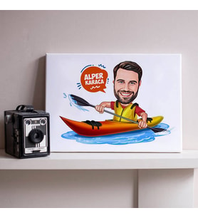 Kanocu Erkek Karikatürlü Kanvas Tablo