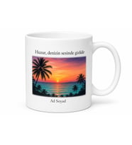 Akdeniz Gün Batımı Tasarımlı Kupa Bardak Özel Tasarım Hediye Kupa