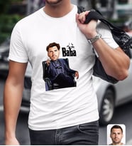 BK Gift Kişiye Özel Godfather Baba Karikatürlü Beyaz T-Shirt-9