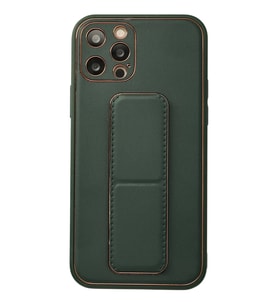 Pilelistore   iPhone 12 Pro Kılıf Coco Deri Standlı Kapak - Yeşil