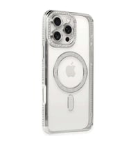 İphone 16 Pro Kılıf Joke Simli Magneticsafe Kılıf - Gümüş