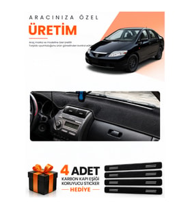 HONDA CITY (2002-2007) Uyumlu Torpido Koruma Örtüsü Oto Kılıfı - Siyah