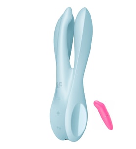Satisfyer Threesome 1 Light Blue 3 Motorlu Esnek Güçlü titreşimli Vibratör+Vibratör