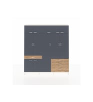 Arges Dolap 11 Raflı 4 Çekmeceli 2 Askılı 220x30x243 Aytaşı-Antrasit/Çam