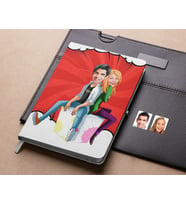 Bk Gift Kişiye Özel Sevgililer Karikatürlü Beyaz Defter-35 , Arkadaşa Hediye , Sevgiliye Hediye