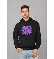 Unisex Oversize Kapüşonlu Sweatshirt - Graffiti Yazı Baskılı Streetwear Hoodie (Siyah)