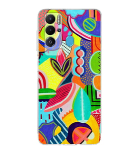 PrintiFy Tecno Pova Neo ile Uyumlu Retro Color 6  Kamera Korumalı Şeffaf  Kılıf