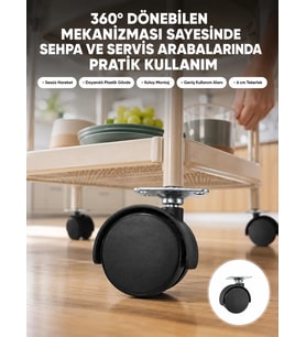 Northcity 6 cm Kilitsiz Mobilya Tekerleği - Masa Ayağı ve Yer Değiştirme Sistemleri İçin