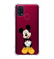 Samsung Galaxy M31  Köşe Korumalı Antişok Kapak Mickey Mouse Tasarımlı Şeffaf  Kılıf