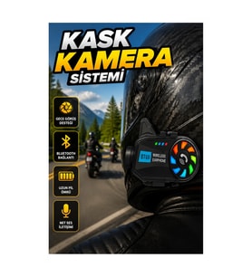 1080P Full HD Motosiklet Kask Kamerası – Bluetooth 5.4 3000 mAh Batarya