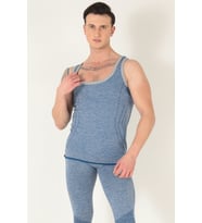 Sporcu Gym Seamless Dikişsiz T-shirt (Mavi)
