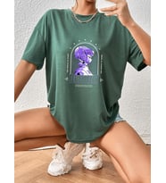 Destiny Kız Tasarım Basklı Tshirt (Yeşil)